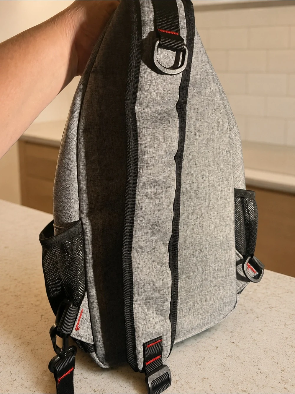 MOSISO Gray Sling Backpack Crossbody Travel Hiking Daypack Anti Theft